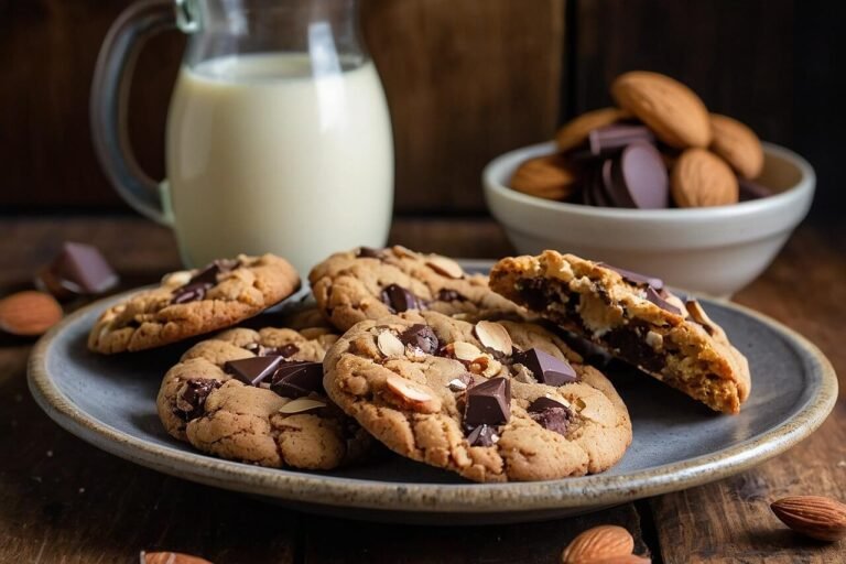 Cookies de Amêndoa e Chocolate Amargo