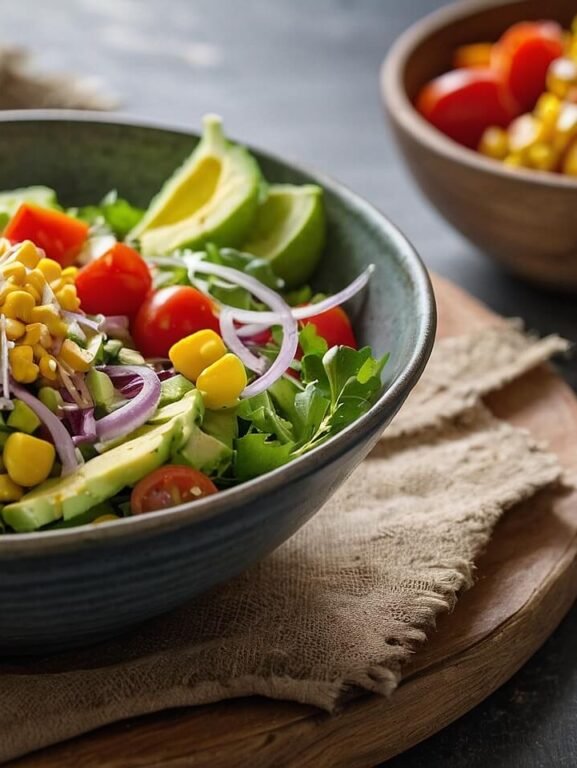 Salada Colorida com Molho de Abacate