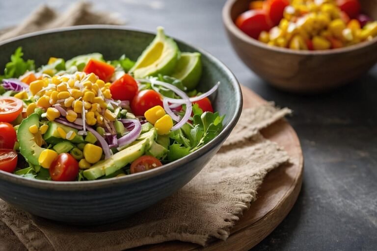 Salada Colorida com Molho de Abacate