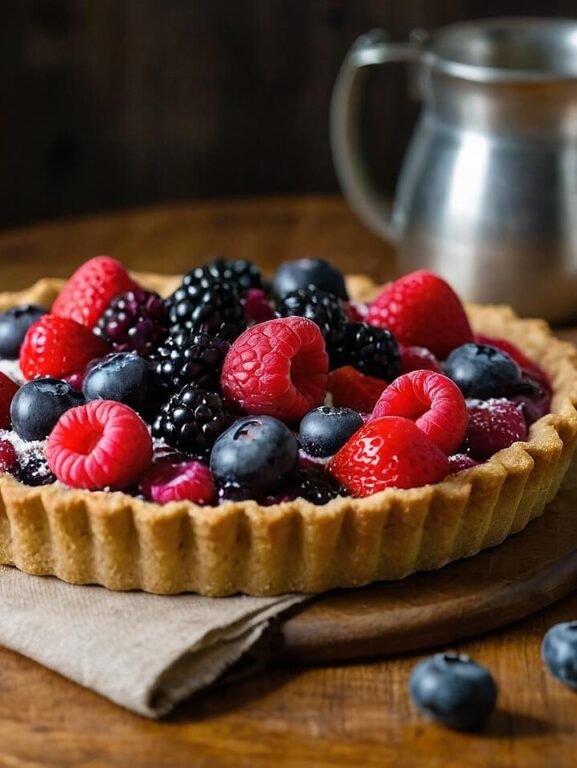 Torta de Frutas Vermelhas com Farinha de Amêndoas