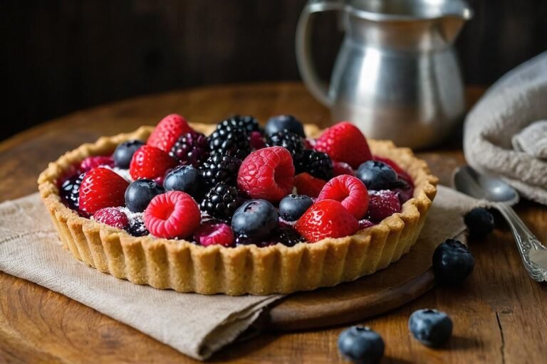 Torta de Frutas Vermelhas com Farinha de Amêndoas